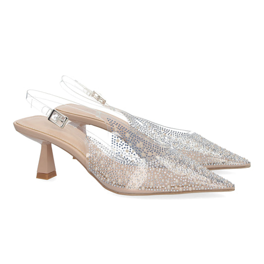 Zapato de Sal�n Transparente con Brillan