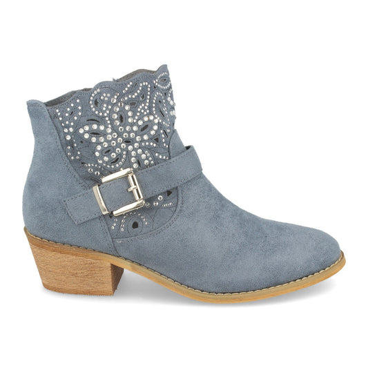 Botin de Mujer Estilo Campero  con Tacon