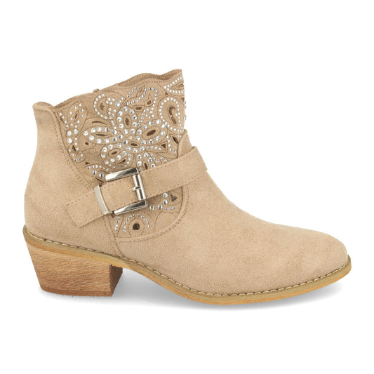 Botin de Mujer Estilo Campero  con Tacon