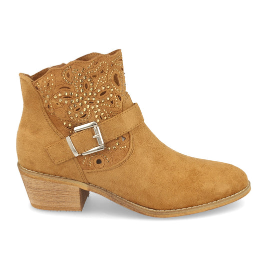 Botin de Mujer Estilo Campero  con Tacon