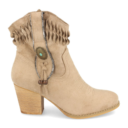 Botin de Mujer Estilo Campero  con Tacon