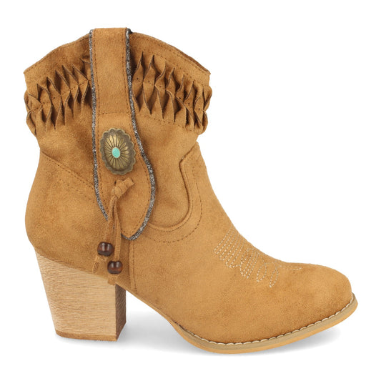 Botin de Mujer Estilo Campero  con Tacon