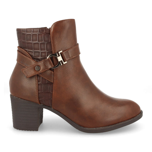 Botin Mujer Campero Con Grabado Cocodril