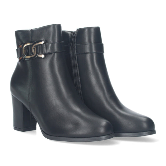 Botin de tacon para mujer  detalle metal