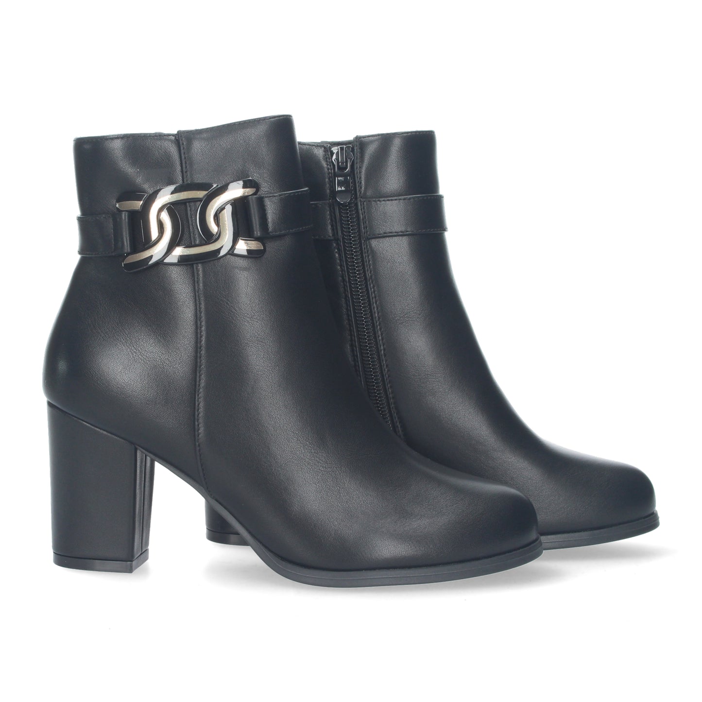 Botin de tacon para mujer  detalle metal